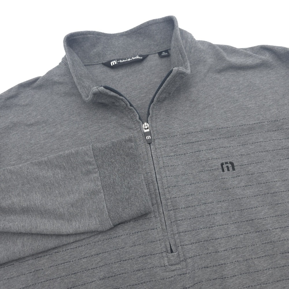 Travis Mathew Zachary 1/2 Zip Pullover Mens XL Gray Performance Golf Pocket